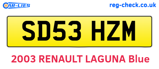 SD53HZM are the vehicle registration plates.