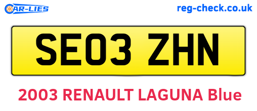 SE03ZHN are the vehicle registration plates.