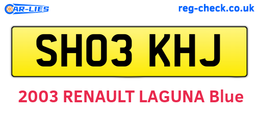 SH03KHJ are the vehicle registration plates.