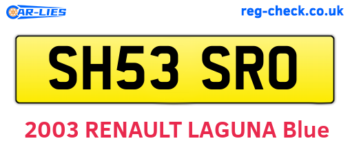 SH53SRO are the vehicle registration plates.