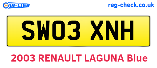 SW03XNH are the vehicle registration plates.
