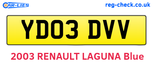 YD03DVV are the vehicle registration plates.