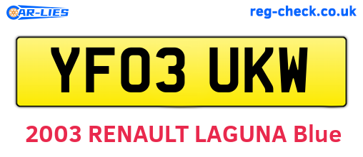 YF03UKW are the vehicle registration plates.