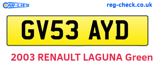 GV53AYD are the vehicle registration plates.