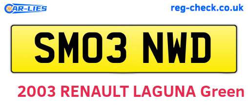 SM03NWD are the vehicle registration plates.