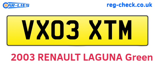 VX03XTM are the vehicle registration plates.