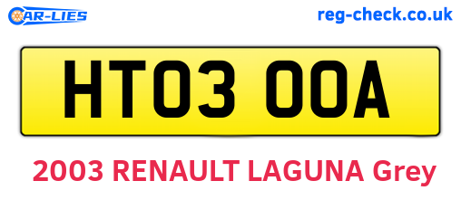 HT03OOA are the vehicle registration plates.