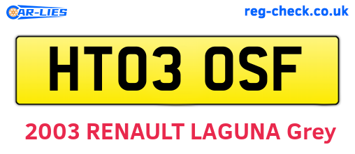 HT03OSF are the vehicle registration plates.
