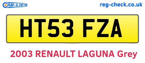HT53FZA are the vehicle registration plates.