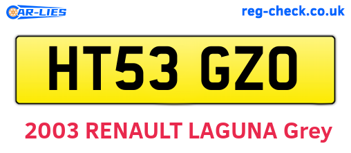 HT53GZO are the vehicle registration plates.