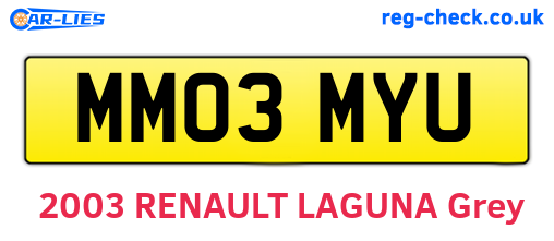 MM03MYU are the vehicle registration plates.