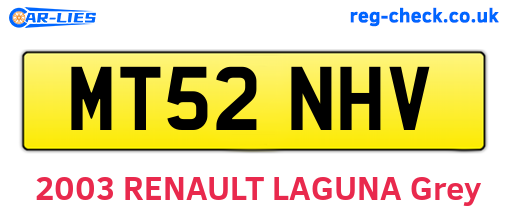 MT52NHV are the vehicle registration plates.