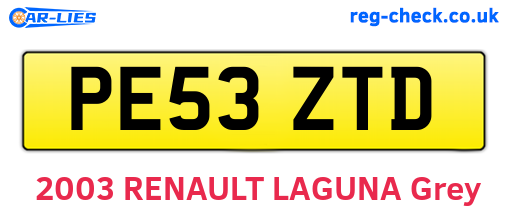 PE53ZTD are the vehicle registration plates.