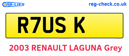R7USK are the vehicle registration plates.