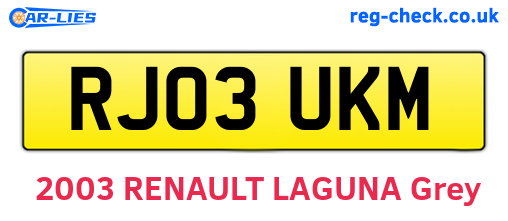 RJ03UKM are the vehicle registration plates.