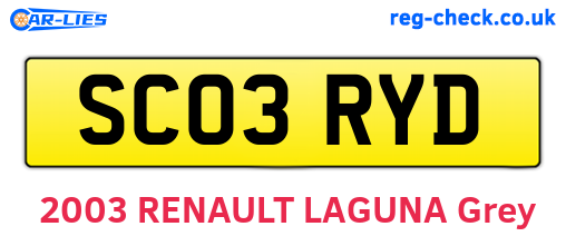 SC03RYD are the vehicle registration plates.