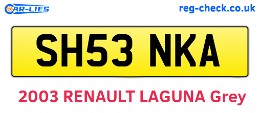 SH53NKA are the vehicle registration plates.