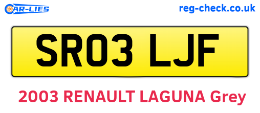 SR03LJF are the vehicle registration plates.