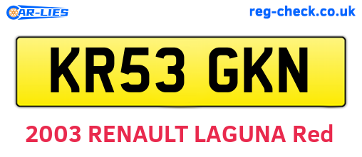 KR53GKN are the vehicle registration plates.