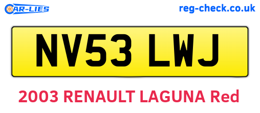 NV53LWJ are the vehicle registration plates.