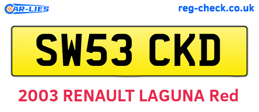 SW53CKD are the vehicle registration plates.
