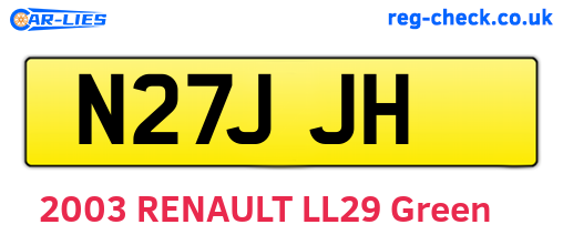 N27JJH are the vehicle registration plates.