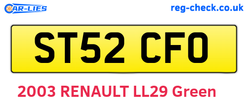 ST52CFO are the vehicle registration plates.