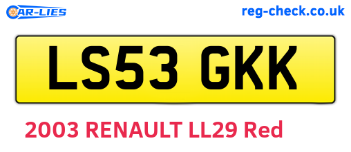 LS53GKK are the vehicle registration plates.