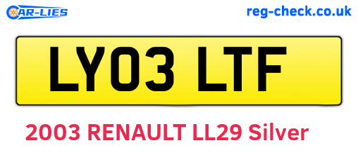 LY03LTF are the vehicle registration plates.