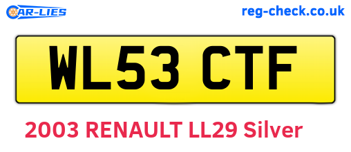 WL53CTF are the vehicle registration plates.