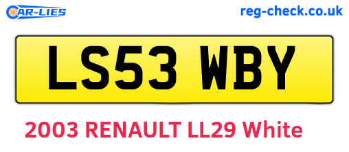 LS53WBY are the vehicle registration plates.