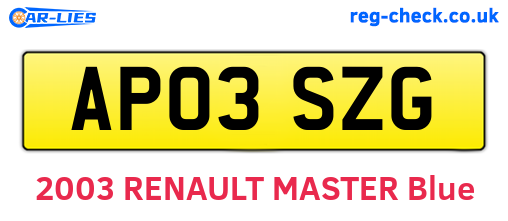 AP03SZG are the vehicle registration plates.