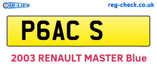 P6ACS are the vehicle registration plates.