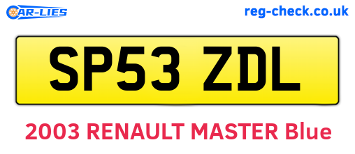 SP53ZDL are the vehicle registration plates.