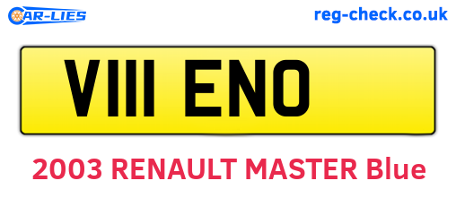 V111ENO are the vehicle registration plates.