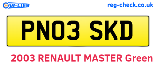 PN03SKD are the vehicle registration plates.