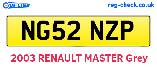 NG52NZP are the vehicle registration plates.