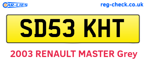SD53KHT are the vehicle registration plates.