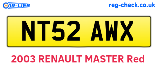 NT52AWX are the vehicle registration plates.