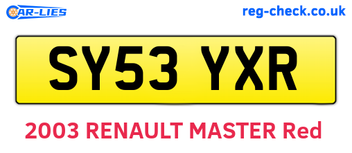 SY53YXR are the vehicle registration plates.