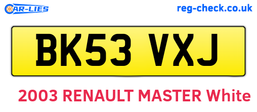 BK53VXJ are the vehicle registration plates.