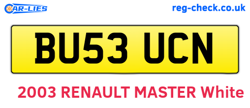 BU53UCN are the vehicle registration plates.