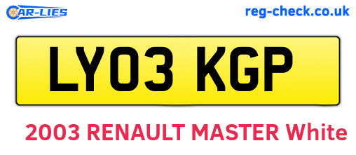 LY03KGP are the vehicle registration plates.
