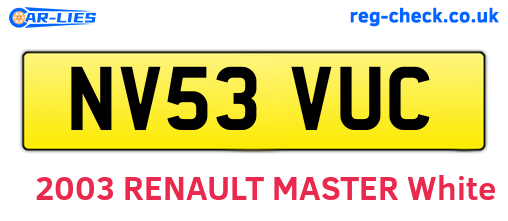 NV53VUC are the vehicle registration plates.