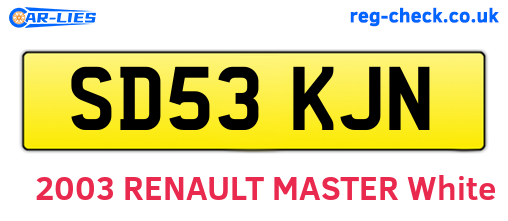 SD53KJN are the vehicle registration plates.