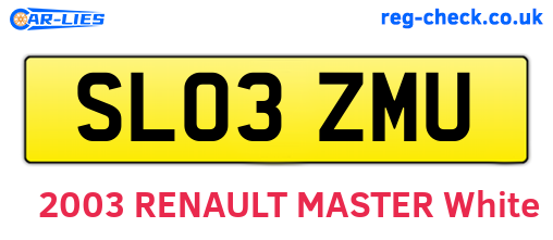 SL03ZMU are the vehicle registration plates.