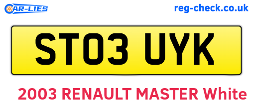 ST03UYK are the vehicle registration plates.