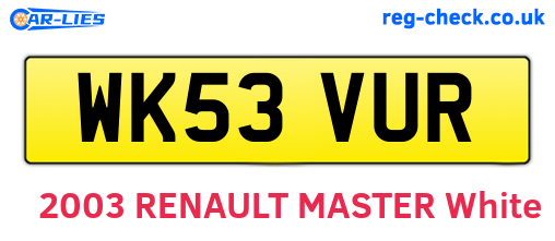 WK53VUR are the vehicle registration plates.