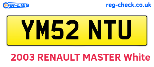 YM52NTU are the vehicle registration plates.