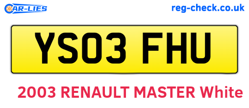 YS03FHU are the vehicle registration plates.